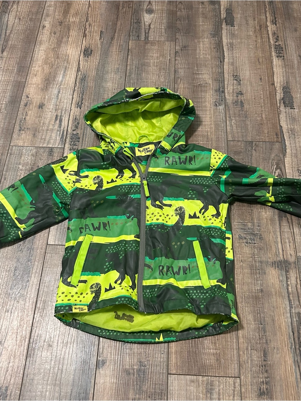 Western Chief Dinosaur Hooded Rain Jacket‎ 3T